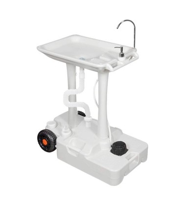 Muvip Carrito de Ducha Portatil - Capacidad 30 Litros - Diseño de Montaje Rapido - Incorpora Colgador para Toalla - Color Blanco