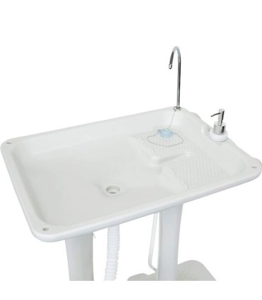 Muvip Carrito de Ducha Portatil - Capacidad 30 Litros - Diseño de Montaje Rapido - Incorpora Colgador para Toalla - Color Blanco