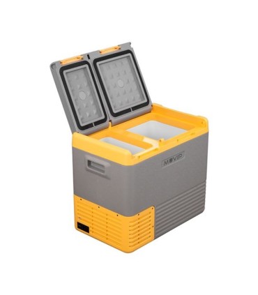 Muvip Nevera Portatil con Compresor 40 Litros Doble Zona - Asas de Transporte - Compresor Silencioso - Color Gris