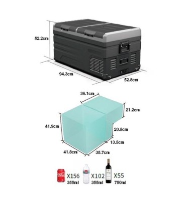 Nevera Portátil Muvip 107L Doble Zona/Puerta LG - Silenciosa - Negro