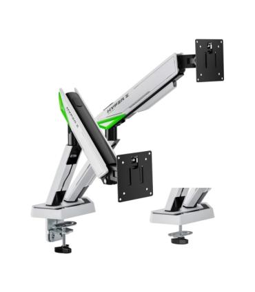 Aisens Soporte de Mesa Gaming Contrapeso Giratorio e Inclinable Para Monitor-TV 16kg - 3 Pivotes - 2 Brazos - 17"-38" - Color Bl