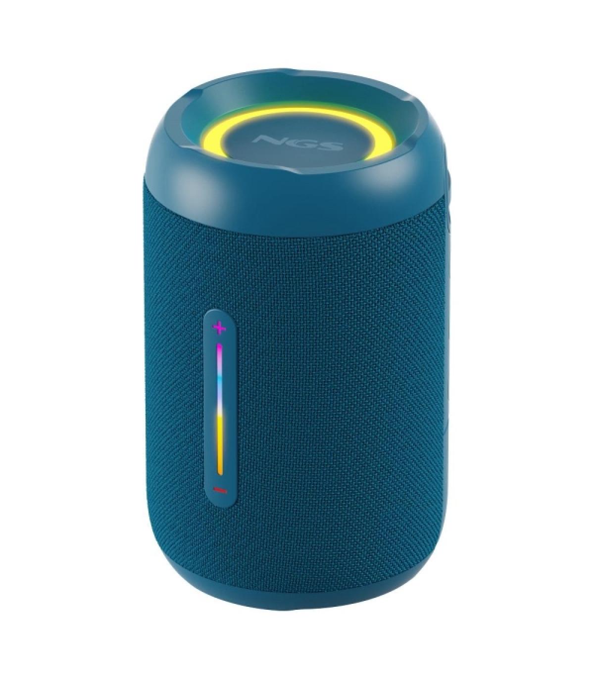 NGS Roller Furia 2 Tiny Altavoz Bluetooth 20W TWS - Iluminacion LED - Autonomia hasta 7h - Resistencia al Agua IPX7 - Color Azul