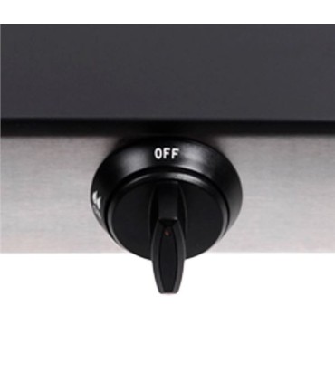 Muvip Cocina de Gas Inox 1 Fuego - Cristal Templado - Encendido Piezoelectrico - Quemador de Hierro Fundido Desmontable