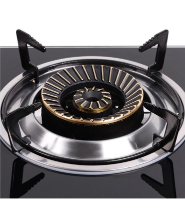 Muvip Cocina de Gas Inox 1 Fuego - Cristal Templado - Encendido Piezoelectrico - Quemador de Hierro Fundido Desmontable