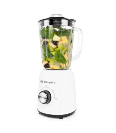 Orbegozo BV 5040 Batidora de Vaso Potente y Segura - 500W de Potencia - Vaso de Cristal de 1.5L - Cuchilla de Acero Inoxidable..