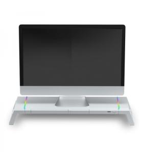 Mars Gaming MGS-ONE Soporte Monitor - Iluminacion CHROMA RGB - Tamaño Ajustable - Ergonomia Optima - Conector USB 2.0 - Stand..