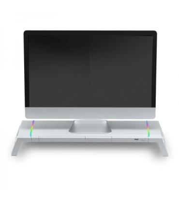 Mars Gaming MGS-ONE Soporte Monitor - Iluminacion CHROMA RGB - Tamaño Ajustable - Ergonomia Optima - Conector USB 2.0 - Stand..