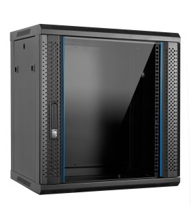 Aiten Data AI6612S Armario Mural 12U Fondo 600 - Puerta de Cristal - Cerradura de Seguridad - sin Accesorios - Color Negro