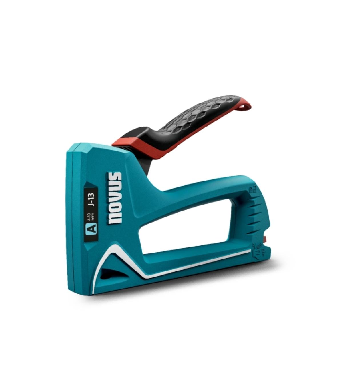 Novus J13 Clavadora/Grapadora - Para Grapas de 4 a 10mm - Carga Inferior con Desbloqueo de Seguridad - Bloqueo del Mango - Indic