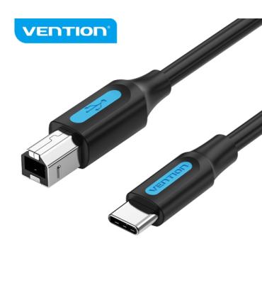 Vention CQUBG Cable de Impresora USB 2.0 Tipo C a B - Transferencia 480 Mbps - 2A - Color Negro