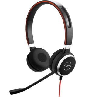 Jabra Evolve 40 MS Auriculares con Microfono USB/3.5mm - Cancelacion Pasiva de Ruido - Diadema Ajustable - Controles en Cable ..