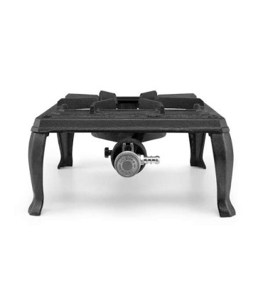 Orbegozo FO 6100 Hornillo a Gas Portatil Resistente - Potente Quemador de 3.5kW - Parrilla de Hierro Fundido - Uso Exterior Segu