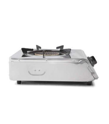 Orbegozo FO 1710 Hornillo a Gas Inoxidable - Quemador Triple Corona 4.3kW - Seguridad Termopar - Encendido Piezoelectrico - Comp