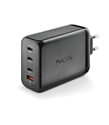 NGS Bud 240W Cargador Universal de Pared 240W Ultrarapido - GaN - 3x USB-C PD & PPS, 1x USB-A QC 3.0 - Color Negro