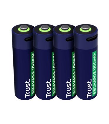 Trust Pack de 4 Pilas Recargables 1700 mAh AA