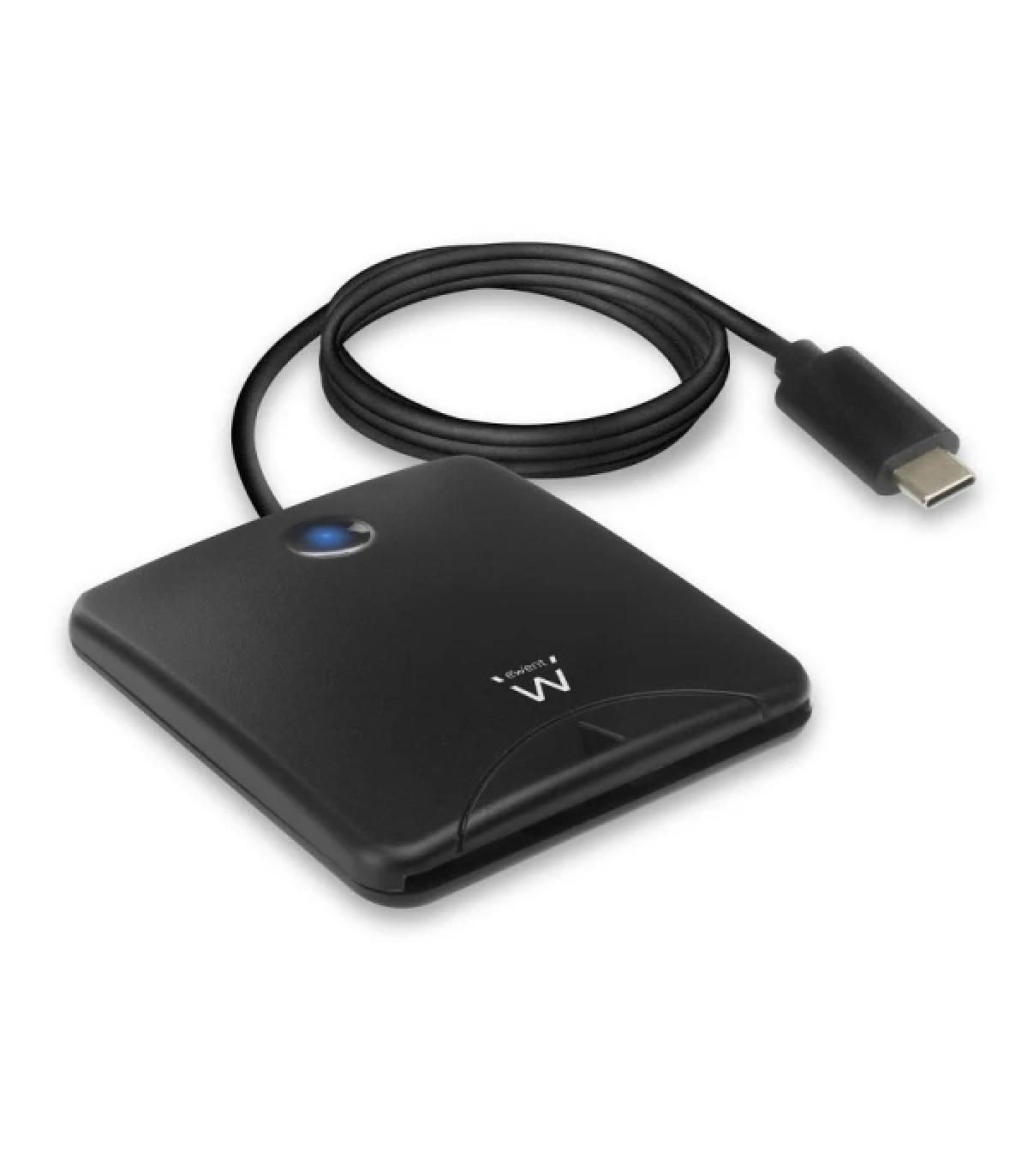 Ewent Lector de Tarjeta Inteligente DNI USB-C - Color Negro
