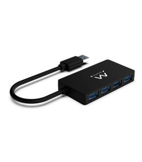 Ewent Hub USB3.2 Gen 1 USB-A de 4 Puertos - Alimentado por USB - Color Negro