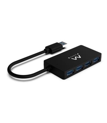 Ewent Hub USB3.2 Gen 1 USB-A de 4 Puertos - Alimentado por USB - Color Negro