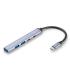 Ewent EW1149 Hub 5 Puertos - 1x USB-A 3.2 Gen1, 2x USB 2.0, 1x USB-C, 1x USB-C PD - Cable 15cm - Color Plata