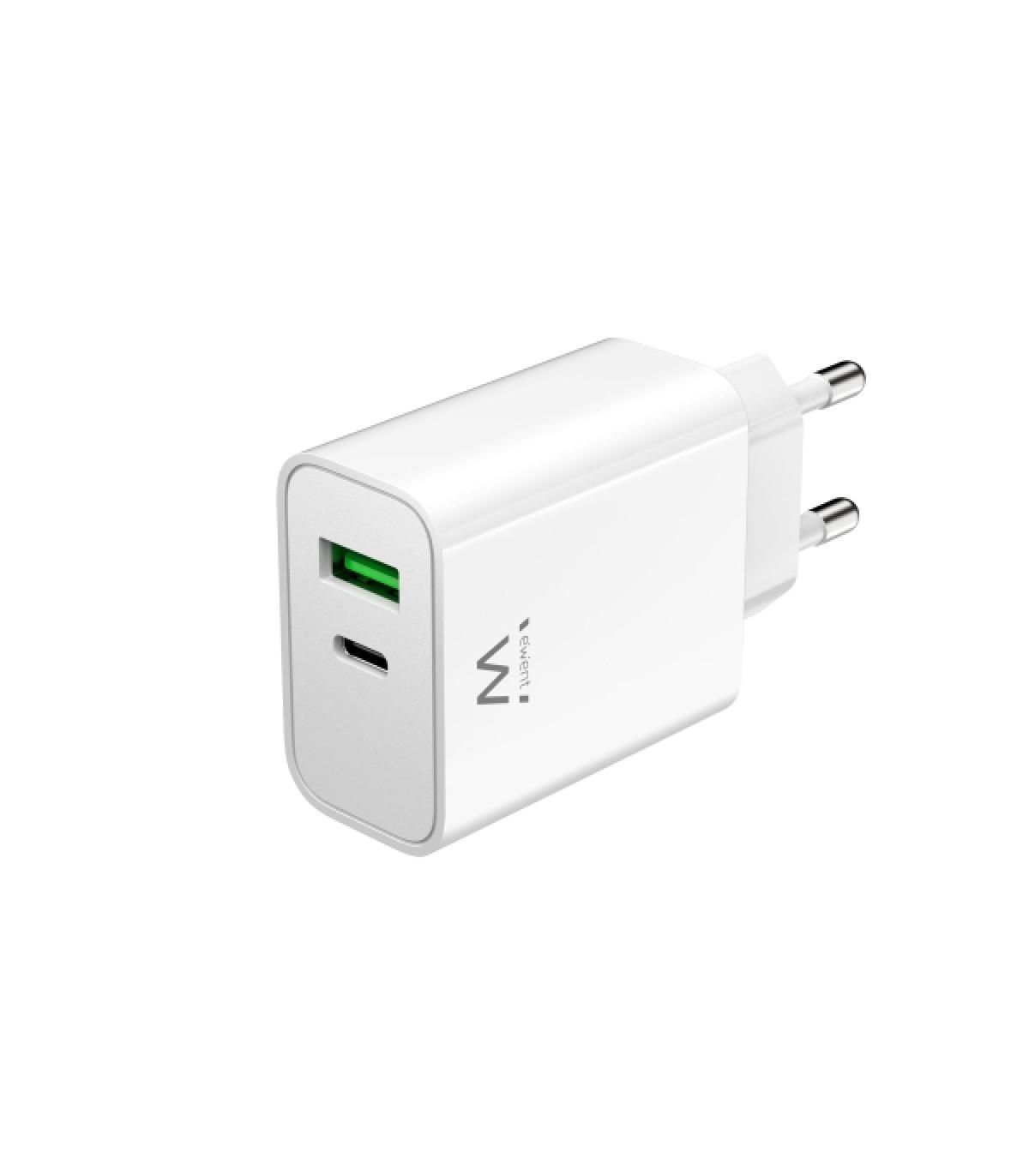 Ewent Cargador USB-C 30W - Carga Rapida y Segura - 1x USB-A - Color Blanco