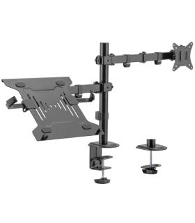Ewent Soporte de Escritorio para 1 Monitor y 1 Portatil 34"- hasta 9 kg - Color Negro
