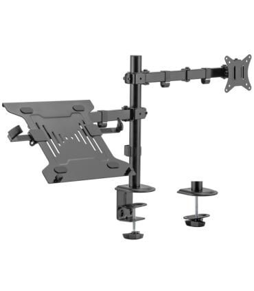 Ewent Soporte de Escritorio para 1 Monitor y 1 Portatil 34"- hasta 9 kg - Color Negro