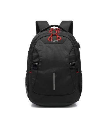 Ewent EW2526 Mochila para Portatil hasta 15" - Puerto USB - Tirantes Ajustables - color Negro