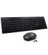 Ewent Paquete Inalambrico 2.4hz KB+RATON - Teclado de Oficina con 13 Teclas Multimedia - Raton de Viaje - 1000dpi Unico - Recept
