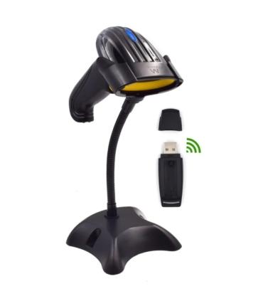 Ewent EW3430 Lector de Codigos de Barras 1D Inalambrico - Modo Manual y Automatico - Color Negro