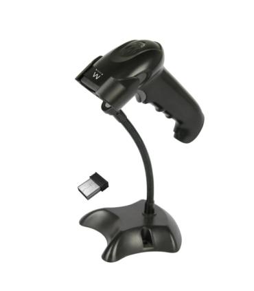 Ewent EW3440 Lector de Codigos de Barras 1D/2D Inalambrico - Autonomia hasta 7h - Color Negro