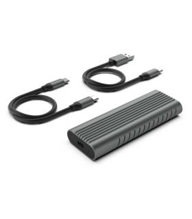 Ewent Caja Externa USB 3.2 - USB-C SSD sin Tornillos - Cable USB C-C y USB C-A - Color Gris