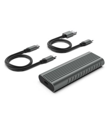 Ewent Caja Externa USB 3.2 - USB-C SSD sin Tornillos - Cable USB C-C y USB C-A - Color Gris