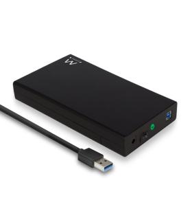 Ewent EW7056 Caja Externa para Disco Duro SATA de 3.5" -sin Tornillos - USB 3.2 - Cable 80cm - Color Negro