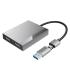 Vention Adaptador USB Tipo-C/USB-A Macho a 2xHDMI 2.0 Hembra - 4K MST - 0.15m - Color Gris