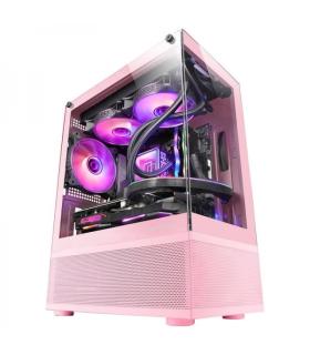 Mars Gaming MC-SE Minitorre Gaming - Doble Cristal Continuo - AirTech Mesh - Doble Camara - Filtro Magnetico - Conectividad Avan