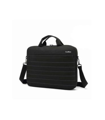 CoolBox Maletin para Portatil hasta 14" - Compartimento Principal Acolchado - Tejido Impermeable - Color Negro