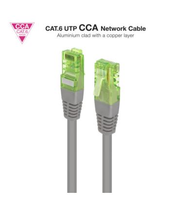 Nanocable Cable de Red Latiguillo RJ45 CAT.6 UTP AWG26 CCA, Gris, 30 cm