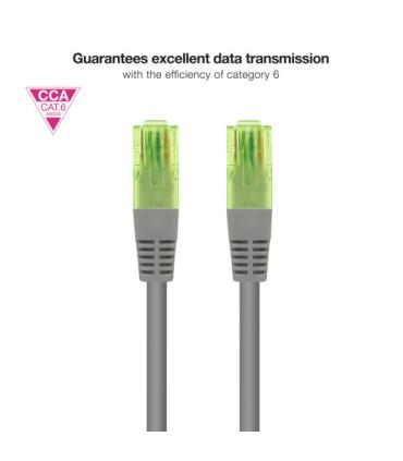 Nanocable Cable de Red Latiguillo RJ45 CAT.6 UTP AWG26 CCA, Gris, 30 cm