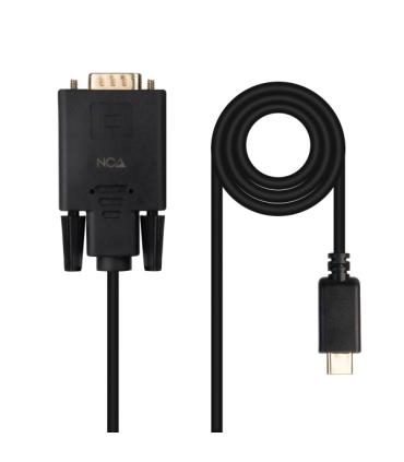 Nanocable Cable Conversor USB-C a VGA - USB-C/M-Hdb15/M - 1.8m - Color Negro