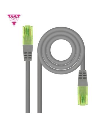 Nanocable Cable Red Latiguillo Cat.6 UTP AWG26 CCA - Longitud 0.25m - Color Gris