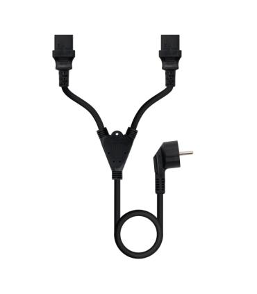 Nanocable Cable de Alimentacion CEE7 Macho a 2x C-13 Hembra 3m - Color Negro