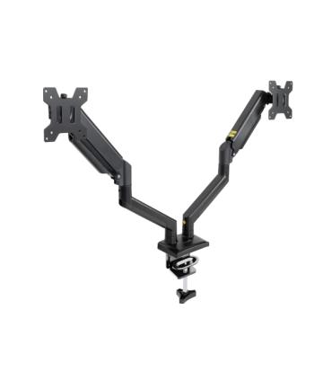 Tooq Soporte de Mesa con Brazos Articulados para 2 Monitores de 13"-34" - Giratorio e Inclinable - Piston de Gas - Peso Max 10kg