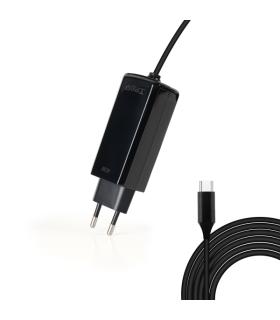 Tooq Cargador de Portatil GaN USB-C/PD 45W - Cable de 1.80m - Color Negro