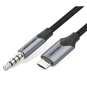 Vention CableTech Adaptador Micro-USB a Jack 3.5 - Conectores de Alta Calidad - USB 2.0 - Color Negro