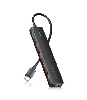 Vention HUB 5 en 1 USB-C a 4xUSB 3.2 Gen2/USB-C 10G - 0.15m - Color Negro