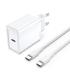 Vention Cargador de Pared USB-C 25W - Cable USB-C 1m - PD3.0 - Color Blanco
