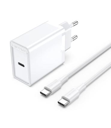 Vention Cargador de Pared USB-C 25W - Cable USB-C 1m - PD3.0 - Color Blanco