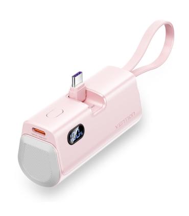 Vention PowerBank 4800mAh - USB-C - Carga Rapida 22.5W - Conector Plegable - Color Rosa