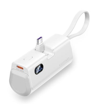 Vention PowerBank 4800mAh - USB-C - Carga Rapida 22.5W - Conector Plegable - Color Blanco