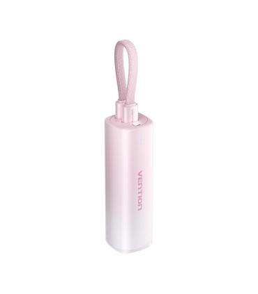 Vention PowerBank 5000mAh - USB-C, Lightning - Carga Rapida 20W - Color Rosa
